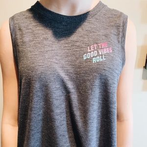 Let the good vibes roll athletic tank